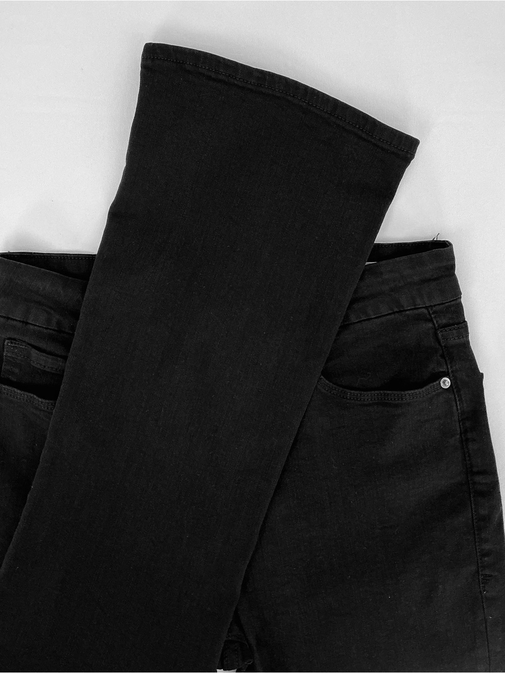 Frame Denim Black Stretch High-Rise Le Crop Mini Boot Flare Jeans - Picture 6 of 9